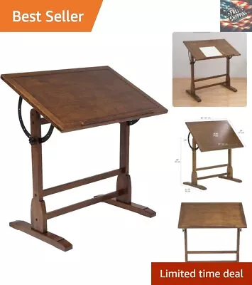 Vintage Rustic Oak Drafting Table - Adjustable Work Surface - 36''W X 24''D • $294.79