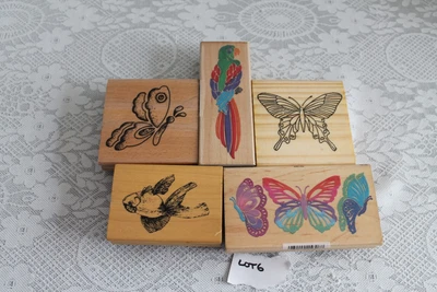 £5 • Buy Animal/Butterflies Wooden Stamps New & Used Job Lot 6