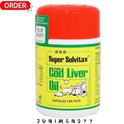 Super Solvitax | Pure Cod Liver Oil For Dogs-Helps Maintain Healthy Skin-90 Caps • £8.40