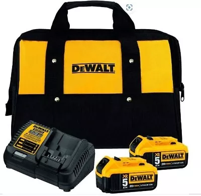 DeWalt DCB205-2CK 20V MAX Li-Ion Battery 2-Pack 5.0 Ah Starter Kit W Bag NEW • $134.50