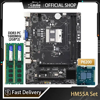 HM55A Motherboard Combo With PGA988 Processor & 2*2GB=4GB 1600MHz Desktop Memory • $68.77