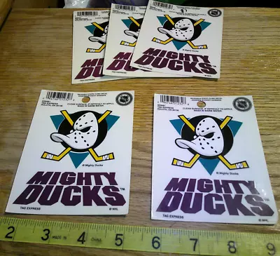 Vintage Lot 5 Anaheim Mighty Ducks  Window Cling Sheets NHL 1990's • $10