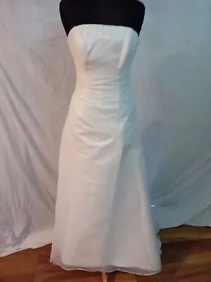 Wedding Dress Size 10 Ivory Satin/organza Maggie Sottero Check Measurements  T • £35