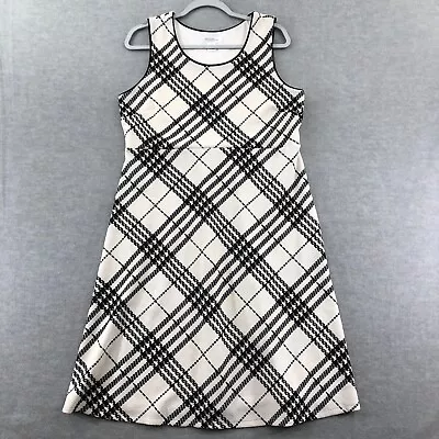 Motherhood Maternity Black Ivory Plaid Stretch Sleeveless Dress Large Lg • $19.99