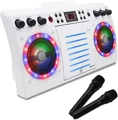 Bluetooth Karaoke Machine With Party Lights & 240 CDG SONGS & 2 WIRELESS MICS • £139.99