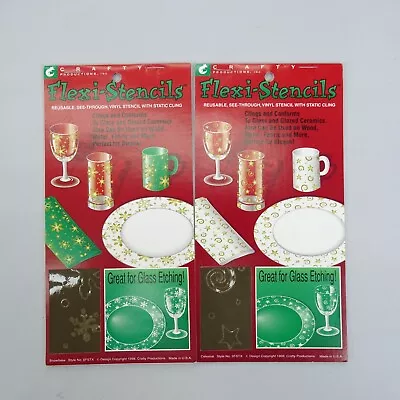 Vintage FLEXI-STENCILS Crafty Reusable Snowflakes Stars Swirls Lot 2 Christmas • $12.95