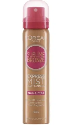 2 X L'Oreal Sublime Bronze Exp Pro Self Tanning Face Dry Mist Non Tinted 75ml • £19