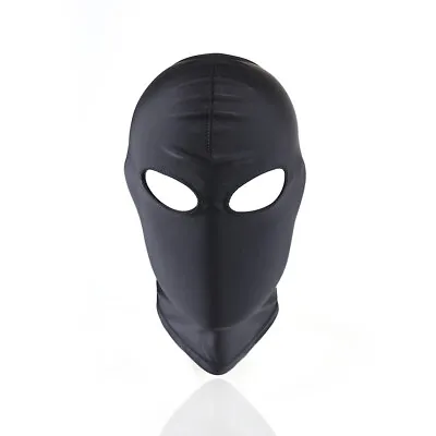 Black Face Mask Elastic Breathable Open Eyes Mouth Spandex Costume Hood Mask • $8.99