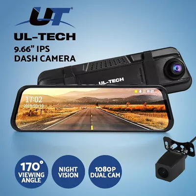 UL-tech 1080P Dash Camera 9.66  Front And Rear View Cam Car DVR Reverse Recorder • $73.95