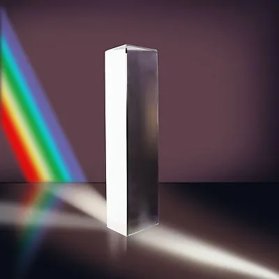 7.8  20cm Optical Glass Triple Triangular Prism Physics Teaching Light Spectrum • $13.88