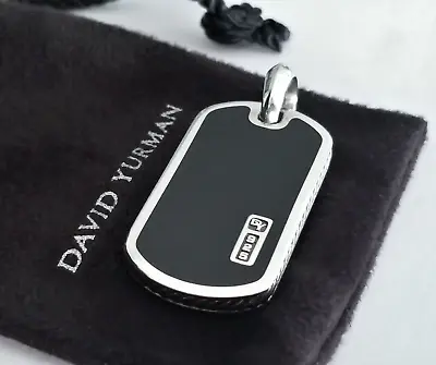 $299 • Buy DAVID YURMAN - Streamline® Beveled Black Onyx Dog Tag Pendant - Stunning!