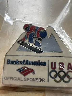 Vintage USA Winter Olympics Snowboarding Bank Of America Sponsor Pin. Lot 7 • $9.99
