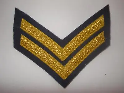 RAF Corporal Chevron Rank Mess Dress 2 Bar Badge Tapes Gold RAF Blue New • £6