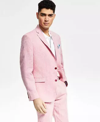 Bar III Men's Pink Linen Suit Jacket 44R Slim-Fit • $28