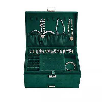 Necklace Jewelry Box Stud Organizer 3 Layers Jewellery Boxes Ring Earring Holder • £14.95