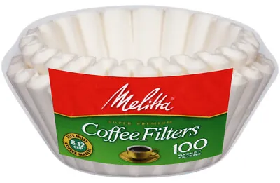 New Melitta Usa 62993 Pk 100 White Paper Cup Coffee Basket Filters 3663655 • $1.95