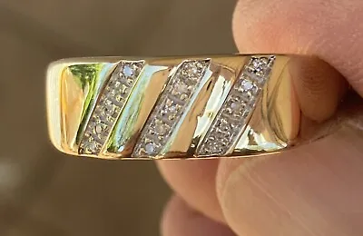 $350 • Buy Mens 9ct Gold With Diamonds Ring