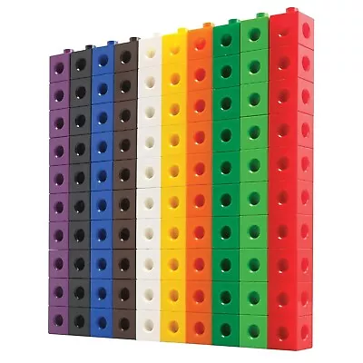  100x 2cm Snap Linking Cubes - Counting Interlock Building Maths Early Learning • £12.95