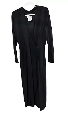 Yves Saint Laurent Vintage Asymmetric Plunging Maxi Dress Women’s Black Size 10 • $275