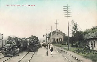 RR Hillsdale MI 1906 DEPOT LS&MS Michigan Southern PRES. ROOSEVELT VISITED DEPOT • $24.99