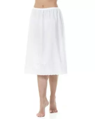 La Marquise Waist Slip Ladies Poly Cotton Half Slip Underskirt Embroidered Hem  • £11.99