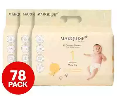 3 X 26pk Marquise Newborn Size 1 0-5kg Eco Nappies • $37.90