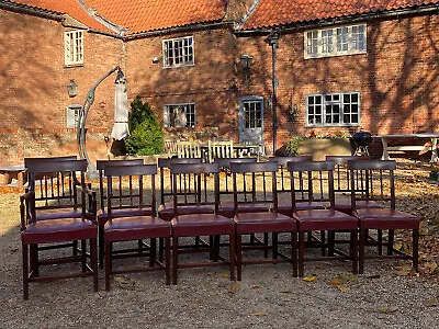 Set Of 12 19th Century Sheraton Mahogany Dining Chairs • £3450