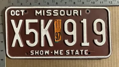1997 Missouri License Plate X5K 919 YOM DMV Honda Toyota Datsun 13523 • $12.24