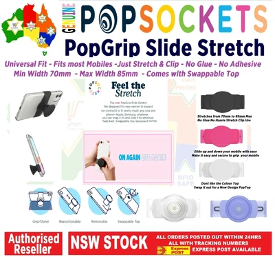 $11.50 • Buy Authentic PopSocket Stretch Slide Down Up Stand Universal Fit PopTops      