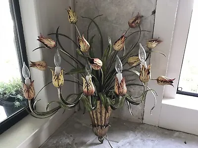 Vintage Italian Tole Tulips Sconce  Flowers • $725