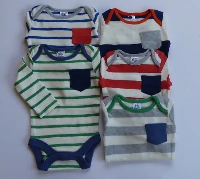 Baby Boden Boys Single Stripe Vests Bodysuit/ Body Long Sleeved  Bnwot  • £5.99