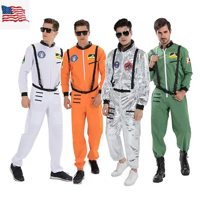 Men’s Astronaut Costume Spaceman Suit Halloween Adult Costumes US Shipping • $31.99