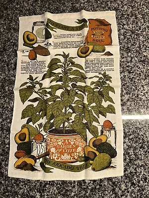 Vintage Linen Tea Towel  ~  Avocado To Start A Tree • $16.99