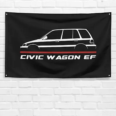 For Honda Civic Wagon EF 1988-1991 Enthusiast 3x5 Ft Flag Banner Birthday Gift • $19.99