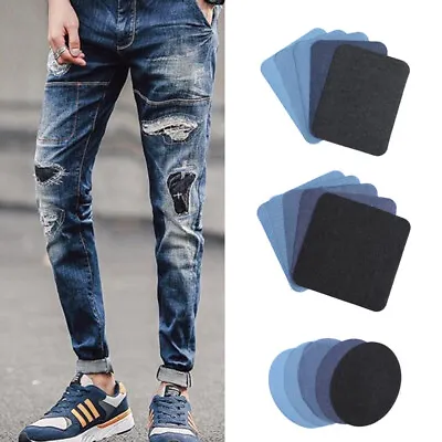 5Pcs Iron On Denim Fabric Patches For Clothing Jeans Repair Kit Accessories DIY • £2.39