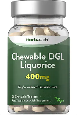 £8.87 • Buy DGL Licorice Chewable Tablets 400mg | Liquorice Root Extract | 90 Vegan Tabs |