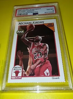 MICHAEL JORDAN 1991 Hoops Team Night  Sheets-Perforated.  PSA 8 NM-MT • $0.99