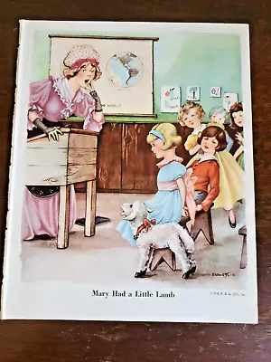 Vtg 1941 Print-mary Had A Little Lamb-salvaged From Platt & Munk Book 8  X 10  • $12