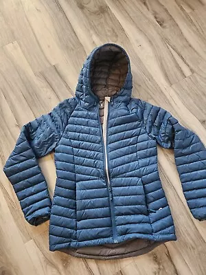 Women's Mountain Warehouse Extreme Duck/Goose Down Hooded Coat. Size 10. Blue. • £29.99