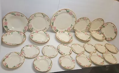 Vintage 1940s Camellia California Hand Painted 27 Piece Dish Set Rose Metlox • $95