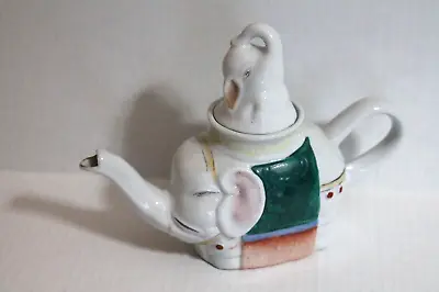 Vintage Elephant Teapot With Baby Elephant Lid Decorative China Tea Pot • $21.99