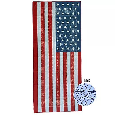 Oversized 72*35 Red USA Flag Paisley Quick Dry Microfiber Beach Travel Towel • $11.40