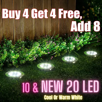 Solar Ground Lights With 10/20 LED Floor Decking Patio Outdoor Garden Lawn Path • £2.99