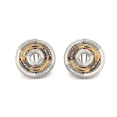 Diamond Multi-Circle Earrings By Salavetti In 18K Rose And White Gold  • $2799