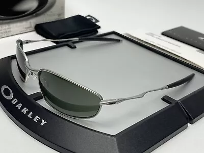 OAKLEY WHISKER Frame Silver Sunglasses - Lens Dark Grey • £140.83