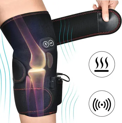 Electric Heating Vibration Knee Pad Brace Leg Therapy Massager Joint Pain Relief • $22.95