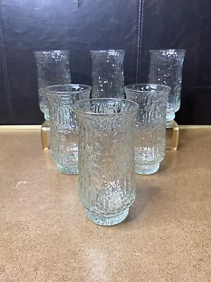 Set Of 6 Vintage Libbey Arctica Crystal Highball Glasses Mid Century 1970s 5.5” • $34.99