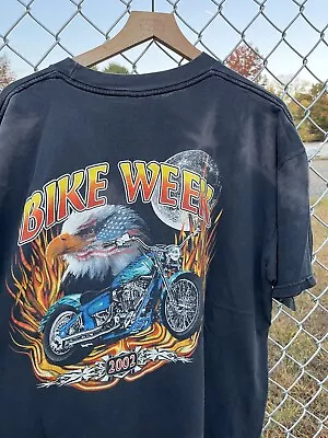 Vintage J&P Cycles Shirt Mens 2XL Black Short Sleeve Bike Week 2002 Motorcycles • $15