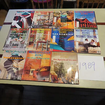 Vintage Lot Of 11 Metropolitan Home Magazines Full 1989 Minus January   NICE! • $99.85