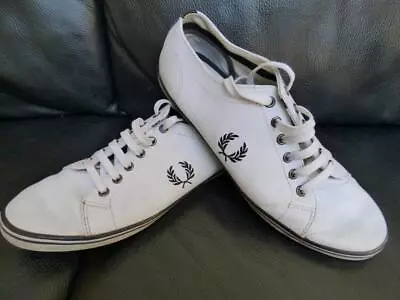 Mens Fred Perry White Leather Summer Style Shoe Trainer. Size UK 9 • £0.99